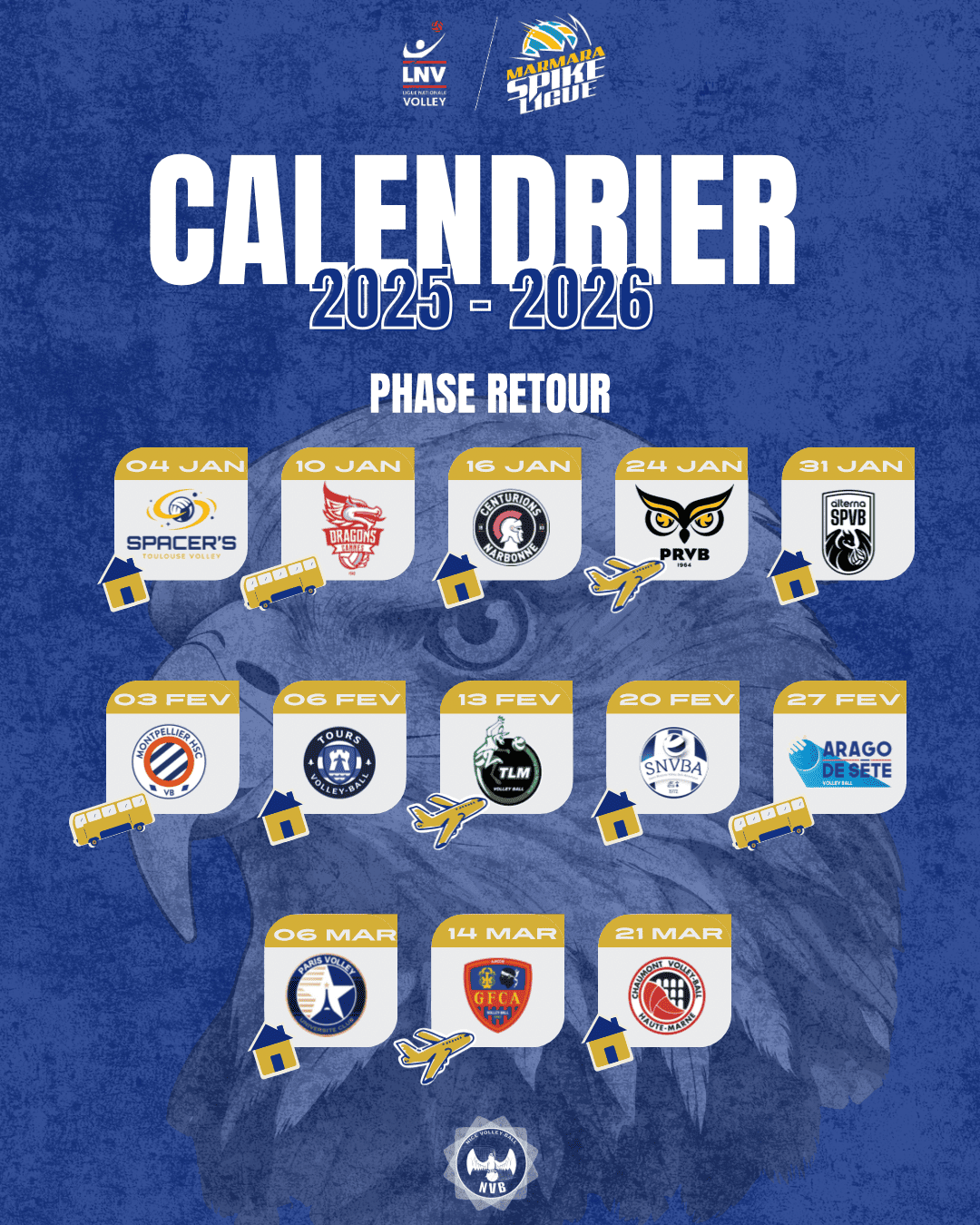 CALENDRIER SAISON 25 26 2